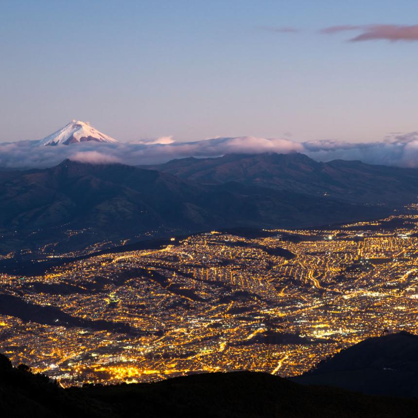 View of Quito with The Andes in the background