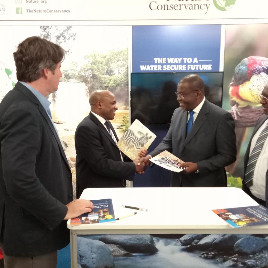 African Water Association members signing the MoU